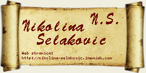 Nikolina Selaković vizit kartica